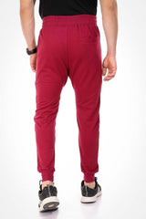 Zipped Pockets Slip On Sweatpants With Hem - Wine