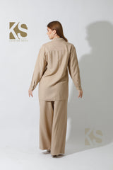 Long Shirt & Wide Leg Trousers Set