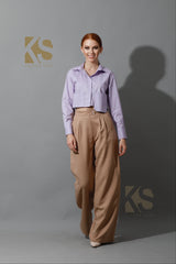 High Waist Wide Leg Trousers