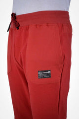 sweatpants -Zipped Pockets Slip On Sweatpants With Hem – RED