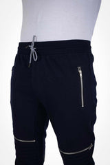 NAVY plain track pants