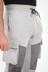 Netted Printed Heather Gray Cargo Sweatpants