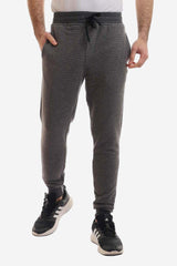 Fully Ribbed Plain Sweatpants - Heather Grey