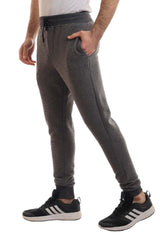 Fully Ribbed Plain Sweatpants - Heather Grey