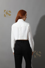 Pockets Cropped Shirt