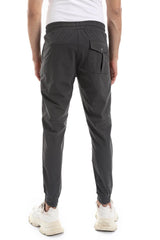 Side Zipper Pockets Plain Polyester Joggers