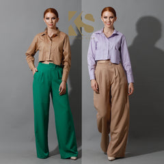 High Waist Wide Leg Trousers