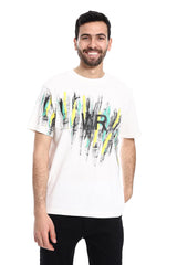 Printed Regular Fit Slip On T-Shirt - Black, Yellow & Green