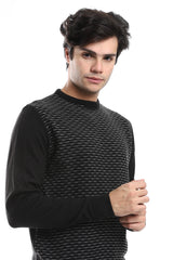 Knitted Pullover With Ribbed Hem - *-Olive