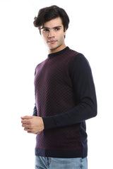 Knitted Pullover With Ribbed Hem - *-Olive