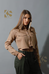 Pockets Cropped Shirt