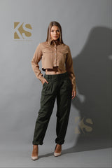 Pockets Cropped Shirt