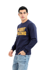 Printed "W-Rabbit Freezing" Inner Fleece Sweatshirt - Heather Beige