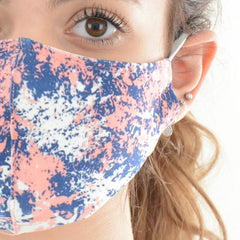 Dust proof printed mask - Navy'n Pink patches