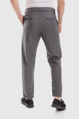 Slub Pattern Classic Chino Pants – Grey