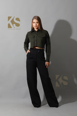 High Waist Wide Leg Trousers