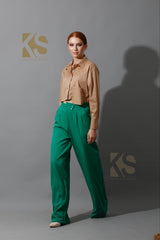 High Waist Wide Leg Trousers