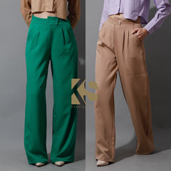 High Waist Wide Leg Trousers