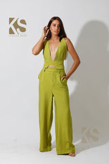 Co-Ord Front Slit Top & Trousers