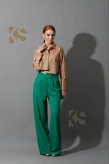 High Waist Wide Leg Trousers