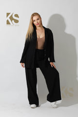 Long Shirt & Wide Leg Trousers Set