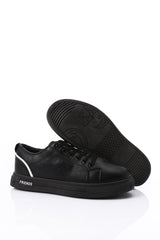 Black Engraved Shapes Elegant Sneakers