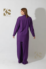 Long Shirt & Wide Leg Trousers Set