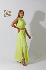 Maxi Side Slite Skirt Set