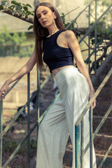 Linen Lines Wide Leg Pants