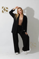 Long Shirt & Wide Leg Trousers Set