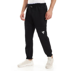 "VIGA" double face sweatpants- Heather Blue*Black