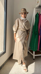 Pure linen long shirt