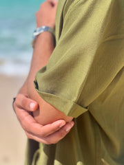 Olive Green Linen Shirt