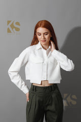 Pockets Cropped Shirt