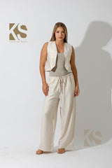 Vest & Lose Tied Pants Set