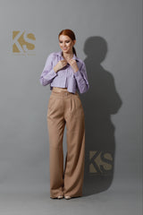 High Waist Wide Leg Trousers