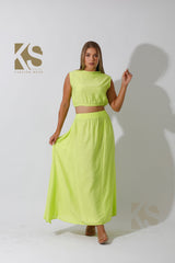 Maxi Side Slite Skirt Set