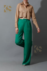 High Waist Wide Leg Trousers