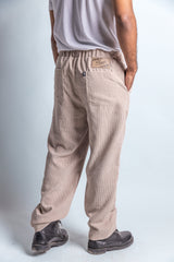 Wide Leg Corduroy Pants - Creme