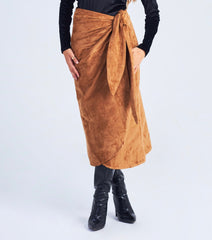 Suede Wrap Skirt