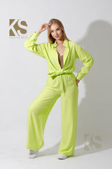 Long Shirt & Wide Leg Trousers Set