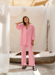 Pink linen set