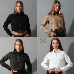 Pockets Cropped Shirt