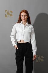 Pockets Cropped Shirt