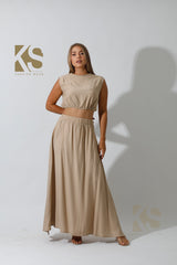 Maxi Side Slite Skirt Set