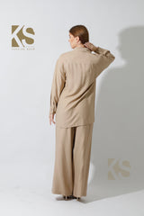 Long Shirt & Wide Leg Trousers Set