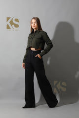 Pockets Cropped Shirt