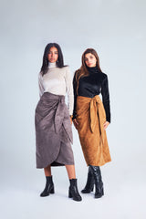 Suede Wrap Skirt