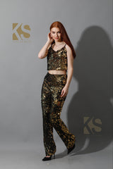 Co-Ord Sequins Top & Trousers Set