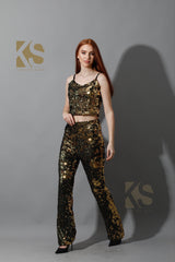 Co-Ord Sequins Top & Trousers Set